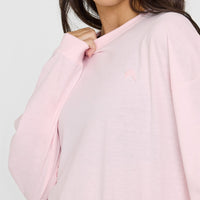 Classic Oversized Lightweight Long Sleeve Top | Ballet Pink