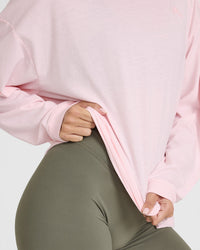 Classic Oversized Lightweight Long Sleeve Top | Ballet Pink