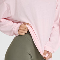 Classic Oversized Lightweight Long Sleeve Top | Ballet Pink
