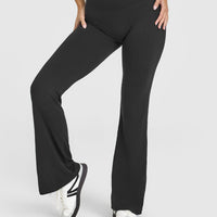 SoftMotion™ Flared Bottoms with White Logo | Soft Black