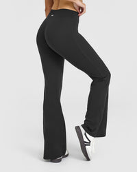 SoftMotion™ Flared Bottoms with White Logo | Soft Black