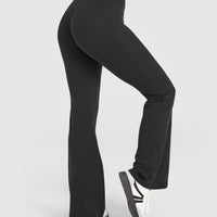 SoftMotion™ Flared Bottoms with White Logo | Soft Black