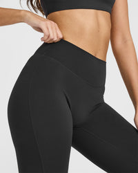 SoftMotion™ Flared Bottoms with White Logo | Soft Black