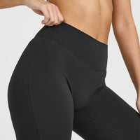SoftMotion™ Flared Bottoms with White Logo | Soft Black