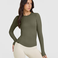 Mellow™ Rib Long Sleeve Top | Alpine Green
