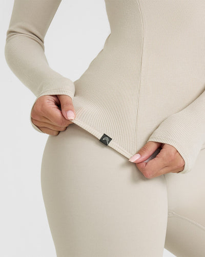 Mellow™ Rib Long Sleeve Top | Sand