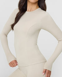 Mellow™ Rib Long Sleeve Top | Sand