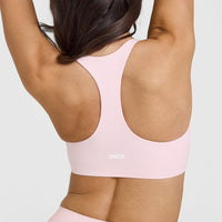 SoftMotion™ Sports Bra with White Logo | Ballet Pink