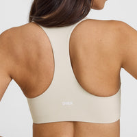SoftMotion™ Sports Bra with White Logo | Sand