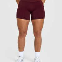 Effortless Seamless Shorts with White Logo | Rosewood