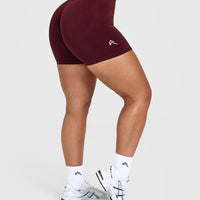 Effortless Seamless Shorts with White Logo | Rosewood