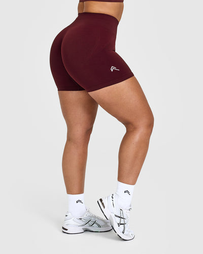 Effortless Seamless Shorts with White Logo | Rosewood