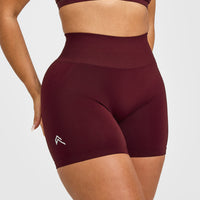 Effortless Seamless Shorts with White Logo | Rosewood