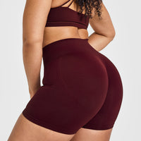 Effortless Seamless Shorts with White Logo | Rosewood