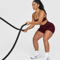 Effortless Seamless Shorts with White Logo | Rosewood