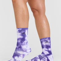 Tie Dye Crew Sock | Glaucous Blue/Iced Green/Iris Purple