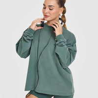 Oversized Graphic Washed Long Sleeve Top | Iced Green