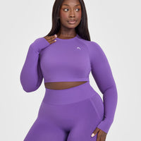 Go To Seamless Fitted Crop Long Sleeve Top | Iris Purple