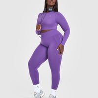 Go To Seamless Fitted Crop Long Sleeve Top | Iris Purple