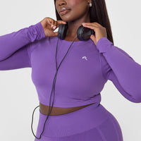 Go To Seamless Fitted Crop Long Sleeve Top | Iris Purple