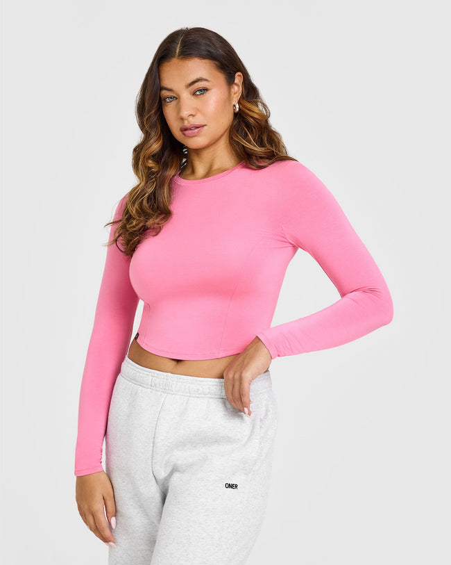 Mellowâ„¢ Soft Mid Long Sleeve Top | Peony Pink