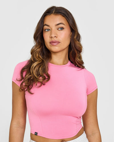 Mellowâ„¢ Soft Mid Short Sleeve T-Shirt | Peony Pink