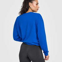 Classic Oversized Lightweight Long Sleeve Top | Cobalt Blue