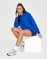 Classic Oversized Lightweight Long Sleeve Top | Cobalt Blue