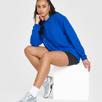 Classic Oversized Lightweight Long Sleeve Top | Cobalt Blue