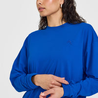 Classic Oversized Lightweight Long Sleeve Top | Cobalt Blue
