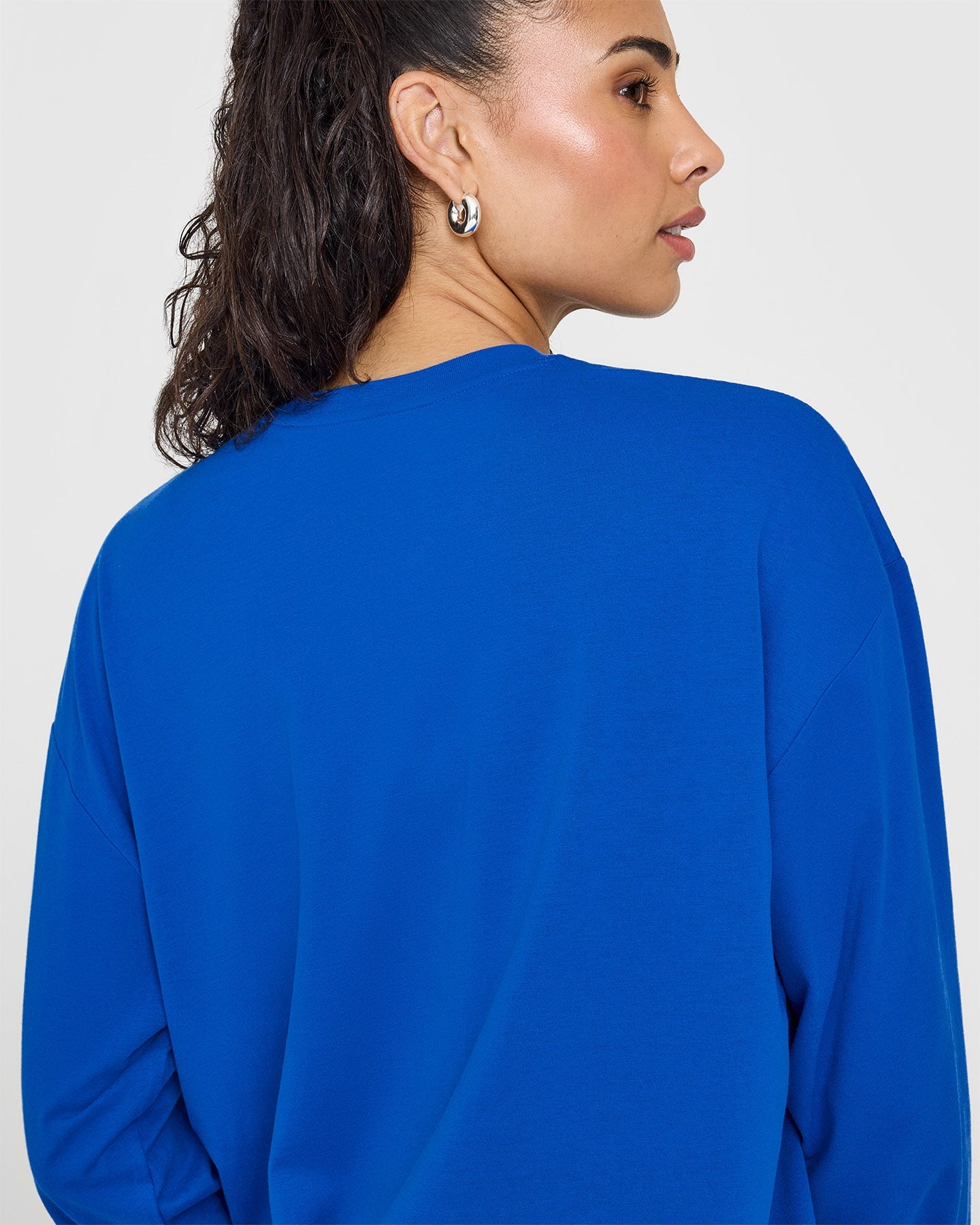 Classic Oversized Lightweight Long Sleeve Top | Cobalt Blue