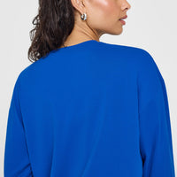 Classic Oversized Lightweight Long Sleeve Top | Cobalt Blue