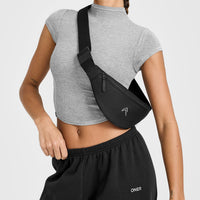 Mellowâ„¢ Rib Mid Mock Neck T-Shirt | Charcoal Marl