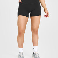 SoftMotion™ Shorts 6" with White Logo | Soft Black