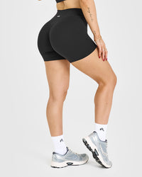 SoftMotion™ Shorts 6" with White Logo | Soft Black