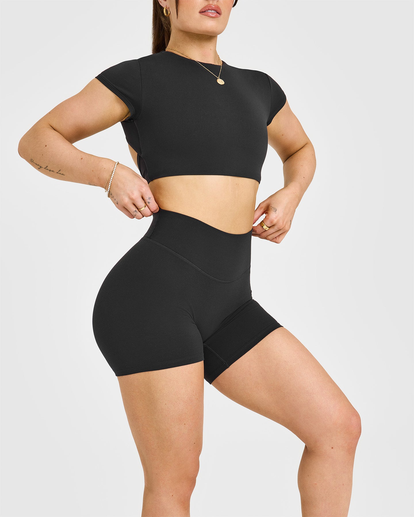 SoftMotion™ Shorts 6" with White Logo | Soft Black