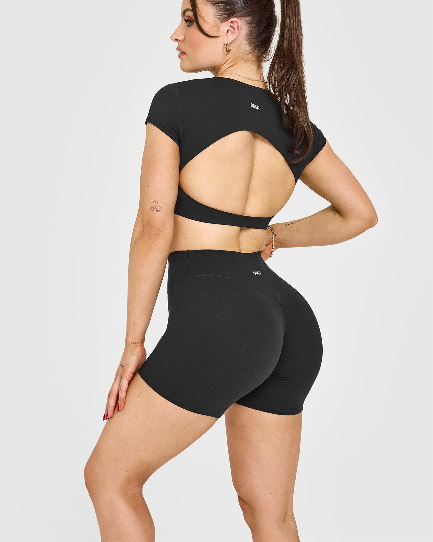 SoftMotion™ Shorts 6" with White Logo | Soft Black