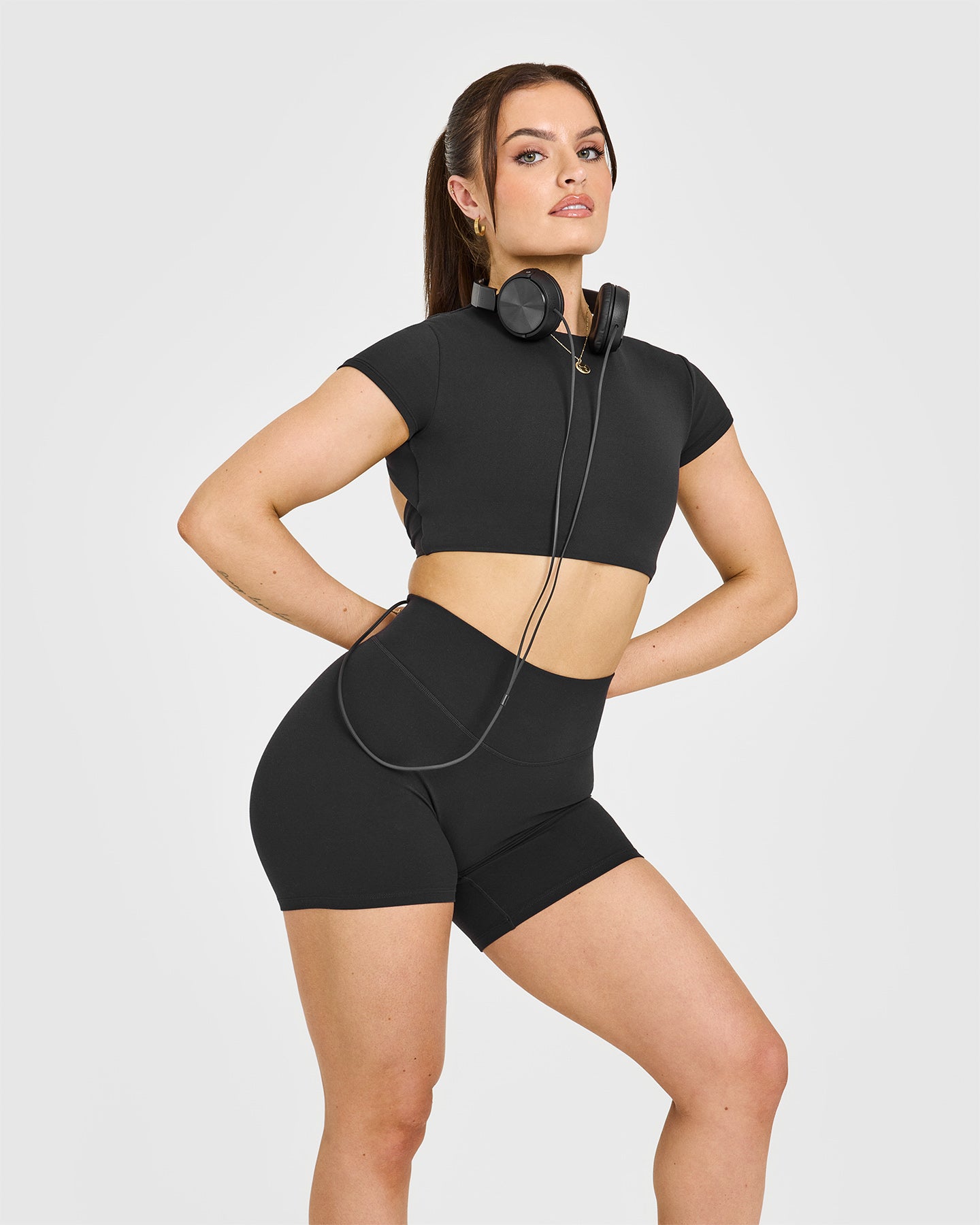 SoftMotion™ Shorts 6" with White Logo | Soft Black