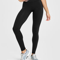 Unified Wrap Leggings White Logo | Black