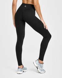 Unified Wrap Leggings White Logo | Black