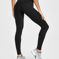 Unified Wrap Leggings White Logo | Black