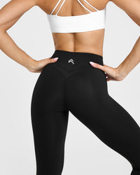 Unified Wrap Leggings White Logo | Black