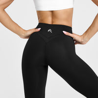 Unified Wrap Leggings White Logo | Black