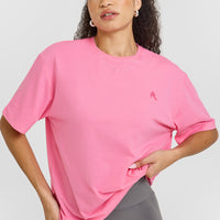 Classic Oversized Lightweight T-Shirt | Peony Pink