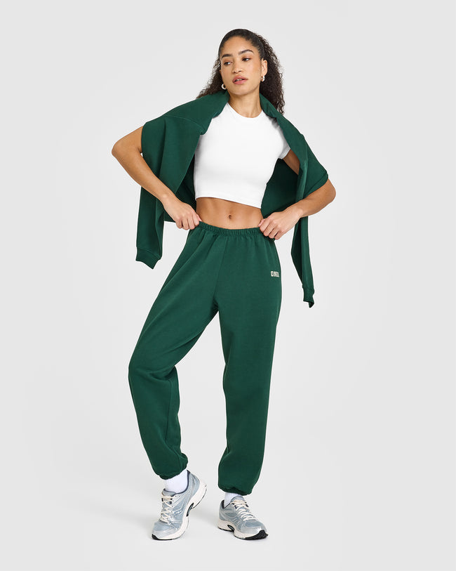 Lightweight Joggers with Printed Logo | Racing Green