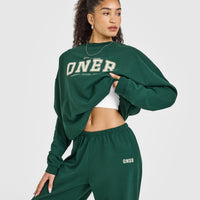 Lightweight Joggers with Printed Logo | Racing Green