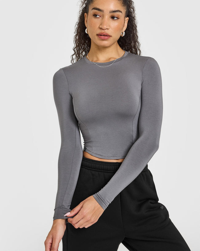 Mellowâ„¢ Soft Mid Long Sleeve Top | Ash Grey