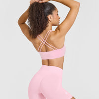 Everyday Cross Over Bralette | Petal Pink