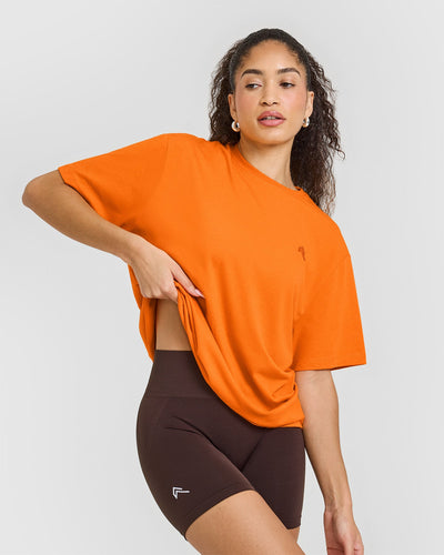 Classic Oversized Lightweight T-Shirt | Flame Orange