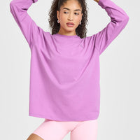 Classic Oversized Lightweight Long Sleeve Top | Orchid Purple